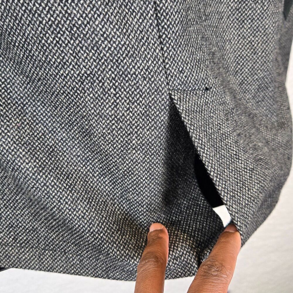 Womens Blazer Sz S Oversized Black Gray Preppy Casual Academia Grunge - Picture 5 of 10